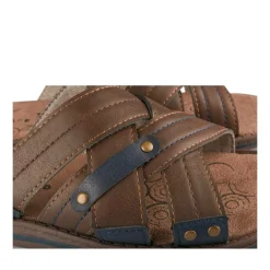 Mules MARRON Homme Motif Uni A Enfiler
