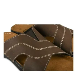 Mules MARRON Homme Motif Uni A Enfiler