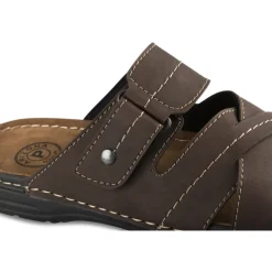 Mules MARRON Homme Motif Uni A Enfiler
