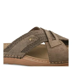 Mules MARRON Homme Motif Uni A Enfiler