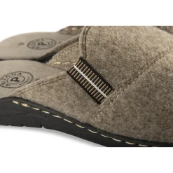 Mules MARRON Homme Motif Uni A Enfiler