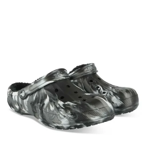 Mules NOIR CROCS Baya Lined Marbled Clog