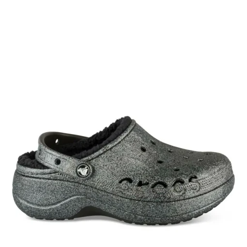 Mules NOIR CROCS Baya Platform Lined Glit.