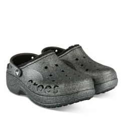 Mules NOIR CROCS Baya Platform Lined Glit.
