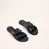 Mules NOIR Femme CUIR Motif Uni A Enfiler