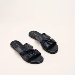 Mules NOIR Femme CUIR Motif Uni A Enfiler