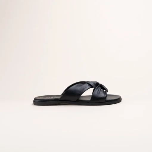 Mules NOIR Femme CUIR Motif Uni A Enfiler
