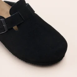 Mules NOIR Femme CUIR Motif Uni A Enfiler