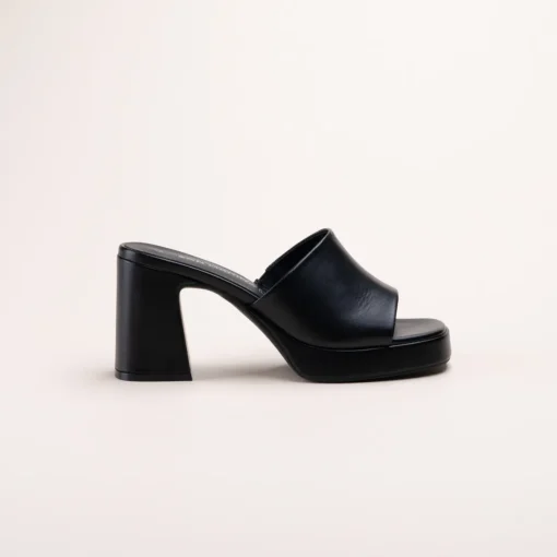 Mules NOIR Femme CUIR Motif Uni A Enfiler