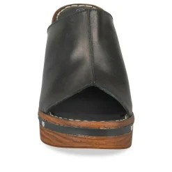 Mules NOIR Femme CUIR Motif Uni A Enfiler