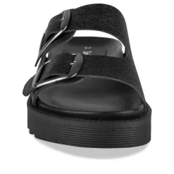 Mules NOIR Femme CUIR Motif Uni A Enfiler