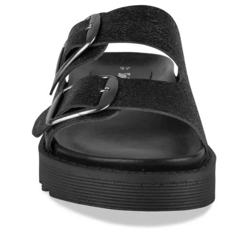 Mules NOIR Femme CUIR Motif Uni A Enfiler