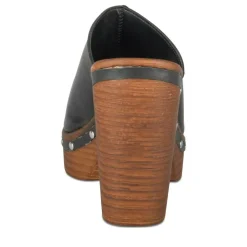 Mules NOIR Femme CUIR Motif Uni A Enfiler