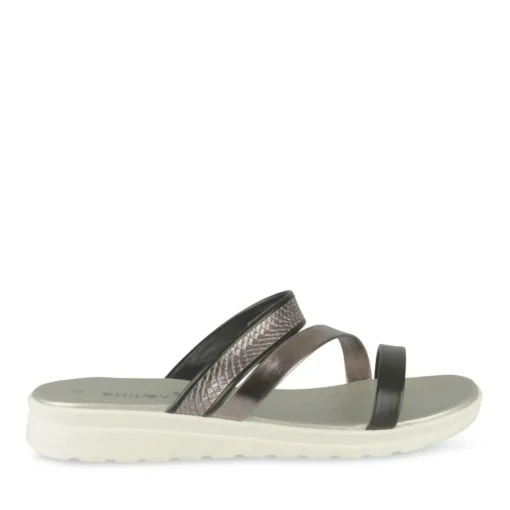 Mules NOIR Femme Motif Animal A Enfiler