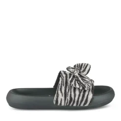 Mules NOIR Femme Motif Animal A Enfiler