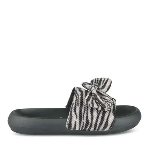 Mules NOIR Femme Motif Animal A Enfiler