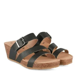 Mules NOIR Femme Motif Animal A Enfiler
