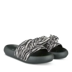 Mules NOIR Femme Motif Animal A Enfiler