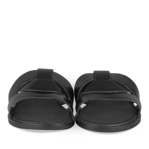Mules NOIR Femme Motif Animal A Enfiler