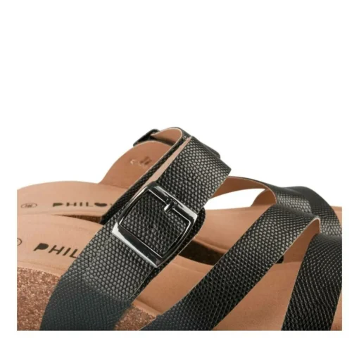 Mules NOIR Femme Motif Animal A Enfiler