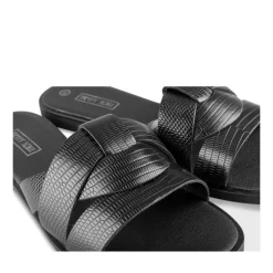 Mules NOIR Femme Motif Animal A Enfiler