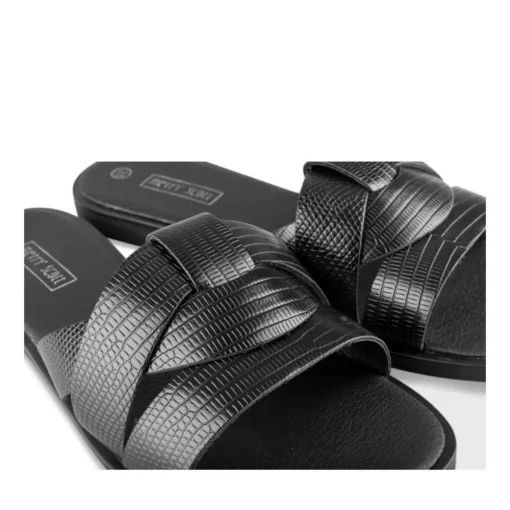 Mules NOIR Femme Motif Animal A Enfiler