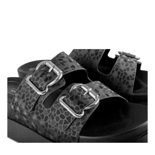 Mules NOIR Femme Motif Animal A Enfiler