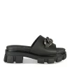 Mules NOIR Femme Motif Chaîne A Enfiler