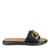 Mules NOIR Femme Motif Chaîne A Enfiler