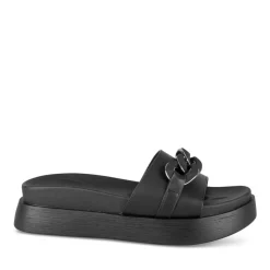 Mules NOIR Femme Motif Chaîne A Enfiler