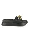Mules NOIR Femme Motif Chaîne A Enfiler