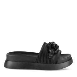 Mules NOIR Femme Motif Chaîne A Enfiler