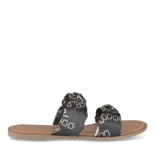 Mules NOIR Femme Motif Chaîne A Enfiler