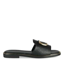 Mules NOIR Femme Motif Chaîne A Enfiler