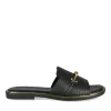 Mules NOIR Femme Motif Chaîne A Enfiler