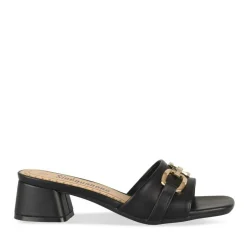 Mules NOIR Femme Motif Chaîne A Enfiler