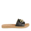 Mules NOIR Femme Motif Chaîne A Enfiler
