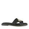 Mules NOIR Femme Motif Chaîne A Enfiler