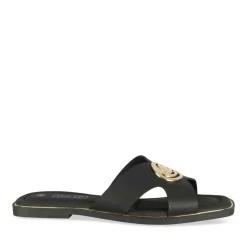 Mules NOIR Femme Motif Chaîne A Enfiler