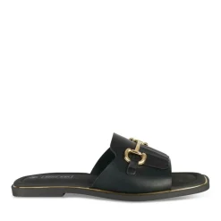 Mules NOIR Femme Motif Chaîne A Enfiler