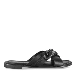 Mules NOIR Femme Motif Chaîne A Enfiler