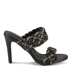 Mules NOIR Femme Motif Chaîne A Enfiler
