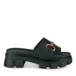 Mules NOIR Femme Motif Chaîne A Enfiler