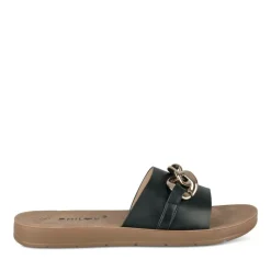 Mules NOIR Femme Motif Chaîne A Enfiler