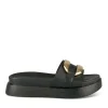 Mules NOIR Femme Motif Chaîne A Enfiler