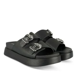 Mules NOIR Femme Motif Chaîne A Enfiler