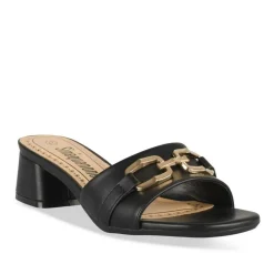Mules NOIR Femme Motif Chaîne A Enfiler