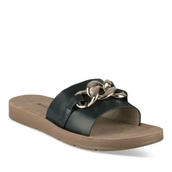 Mules NOIR Femme Motif Chaîne A Enfiler