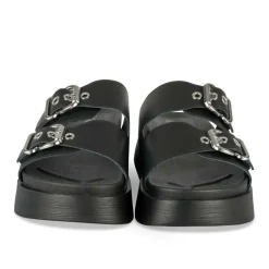 Mules NOIR Femme Motif Chaîne A Enfiler