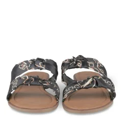 Mules NOIR Femme Motif Chaîne A Enfiler